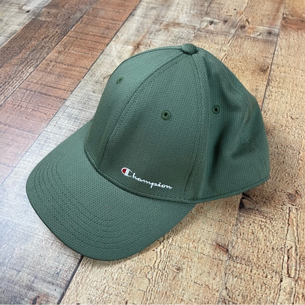 Champion Small Medium Olive Green Baseball Cap Hat Mens Earth Tone Outdoor